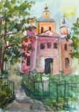 Вязьма. Старое кладбище. Акварель. Автор: Качнова Е.Ю.